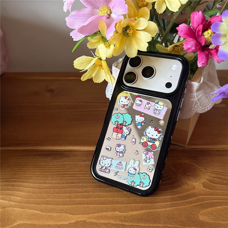 IPhone 17 Pro Max Mirror Cat pattern Vỏ điện thoại chất liệu Acrylic