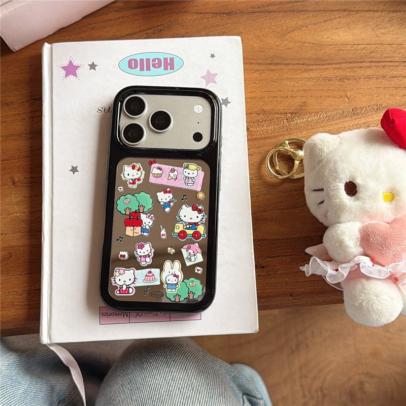 IPhone 17 Pro Max Mirror Cat pattern Vỏ điện thoại chất liệu Acrylic