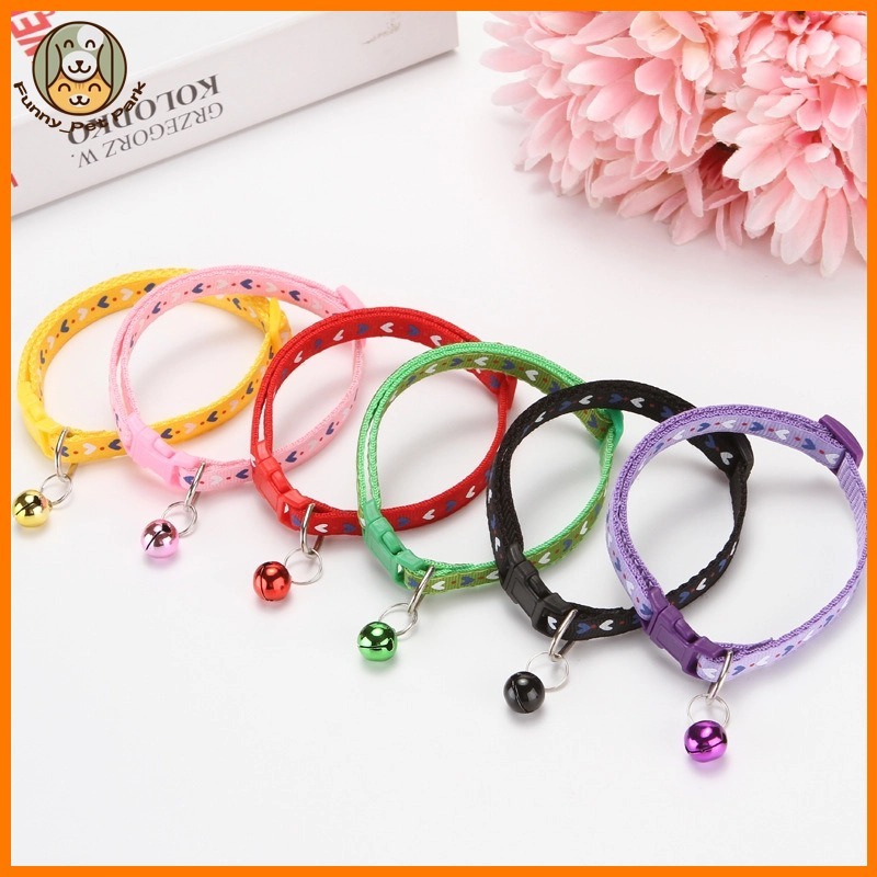 Vòng cổ thú cưng Crosail có in hình tình yêu hoạt hình và khóa Nylon có thể điều chỉnh Thích hợp cho chó và mèo