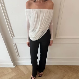 Áo sơ mi tay dài ruched lưới nữ, style vintage phù hợp mùa hè