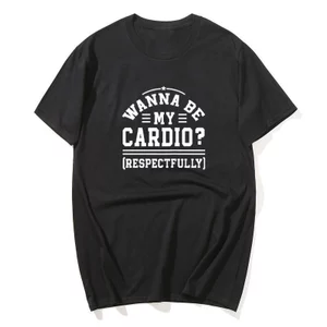 Nam Wanna Be My Cardio - Áo Thun Cotton Mùa Hè, Thiết Kế Tay Ngắn và Cổ Tròn, Phù Hợp Đi Dạo Phố