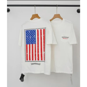 Y2K Gothic Cờ In Hình Áo Thun Cotton Quá Khổ Dạo Phố Unisex Tee Đen Trắng