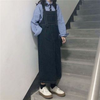 Mùa hè 2026 [Đầm Denim] Nữ Phiên bản Hàn Quốc Thiết kế Nút bỏ túi Sense Eo hẹp Ôm hơn Váy dáng ôm thời trang Dopamine Mặc váy chữ A
