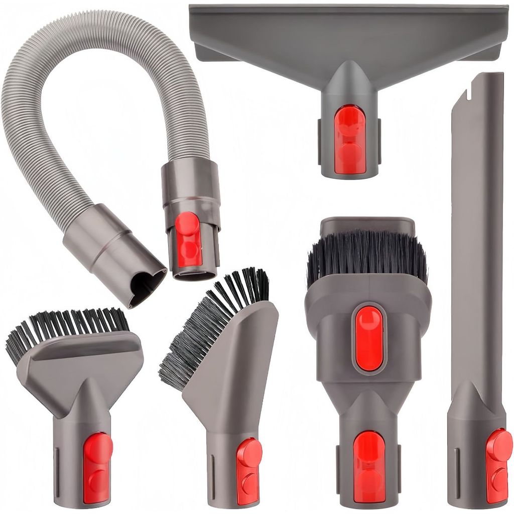 Dành Cho Dyson V7 / V8 / V10 / V11 / V15 Máy Hút Bụi Nệm Hút Phẳng Đầu Bàn Chải Tóc Mềm Tròn Bàn Chải 2 Trong 1 Bàn Chải Đầu Hút Phụ Kiện