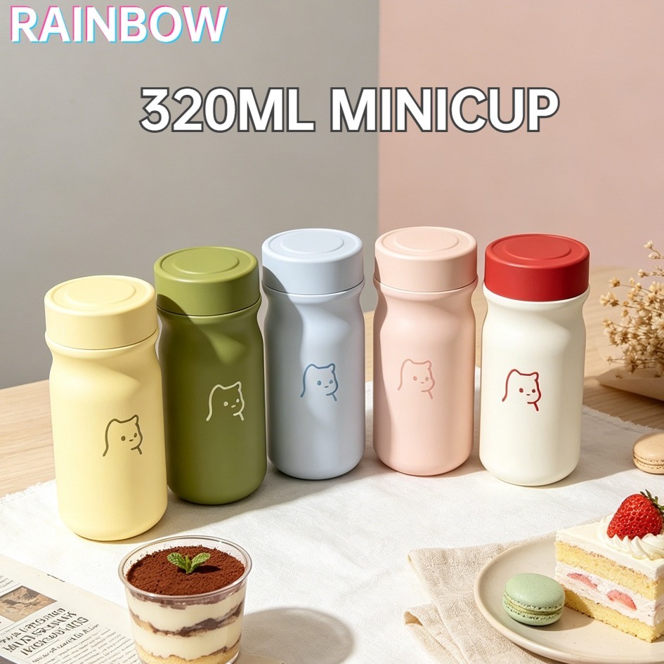 Cốc giữ nhiệt mini 320ml Inox dễ thương bỏ túi dành cho học sinh và trẻ em