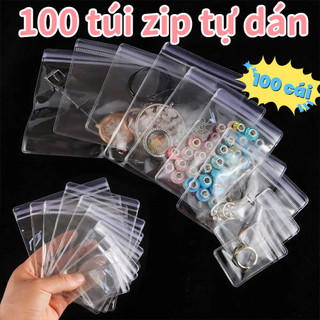[VN Local] HOMELYHUB 100 Túi Khóa Zip Có Thể Đóng Lại Quà Tặng Bao Bì Vòng Cổ Vòng Tay Vòng Tay Túi Trang Sức Sử Dụng Rộng Rãi