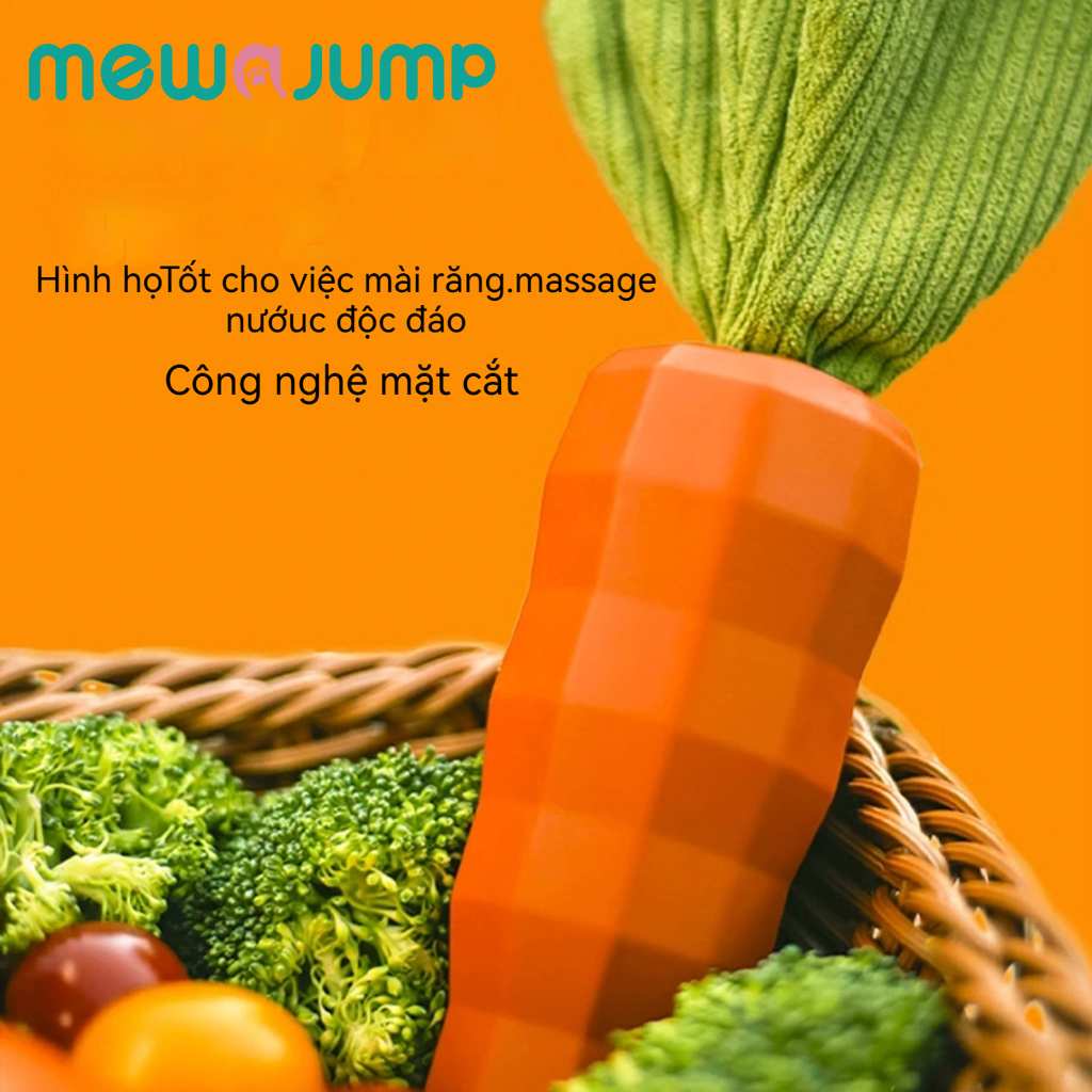 [Mewajump]Đồ Chơi Gặm Nhai Hình Cà Rốt Cho Chó – Chống Cắn Phá, Làm Sạch Răng, Thu Hút Cún Cưng
