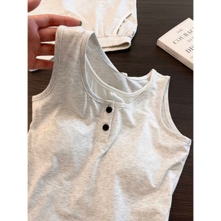 Đồ ngủ vest hai mảnh màu trơn dành cho nữ, thiết kế thoải mái