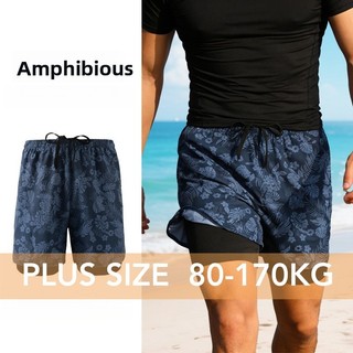 Boxer Nam Plus Size Mùa Xuân Nóng, Nhanh Khô, Có Dây Rút Phù Hợp Đi Bơi