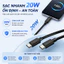 Acer Dây cáp sạc nhanh Type C 20W USB-A to USB-C Truyền dữ liệu 480Mbps Bộ Dây bện Nylon Tương thích với máy tính xách tay và cáp sạc xe chơi game bền UC0018