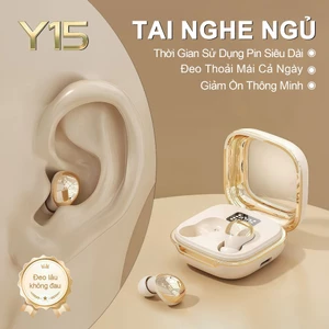 Y15 Tai nghe ngủ vỏ kim loại cao cấp [3 Quà tặng] 1 Nhãn dán hoạt hình+1 Bao tay chơi game+1 Dây buộc, Âm thanh nổi cấp độ HiFi, Siêu mỏng nhẹ - Đeo như không đeo, Chống nước IPX5, Giảm tiếng ồn ENC,