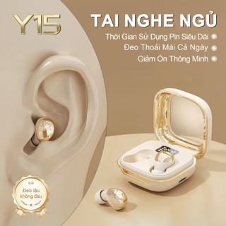 Y15 Tai nghe ngủ vỏ kim loại cao cấp [3 Quà tặng] 1 Nhãn dán hoạt hình+1 Bao tay chơi game+1 Dây buộc, Âm thanh nổi cấp độ HiFi, Siêu mỏng nhẹ - Đeo như không đeo, Chống nước IPX5, Giảm tiếng ồn ENC,