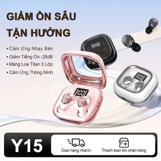 Y15 Tai nghe ngủ vỏ kim loại cao cấp [3 Quà tặng] 1 Nhãn dán hoạt hình+1 Bao tay chơi game+1 Dây buộc, Âm thanh nổi cấp độ HiFi, Siêu mỏng nhẹ - Đeo như không đeo, Chống nước IPX5, Giảm tiếng ồn ENC,
