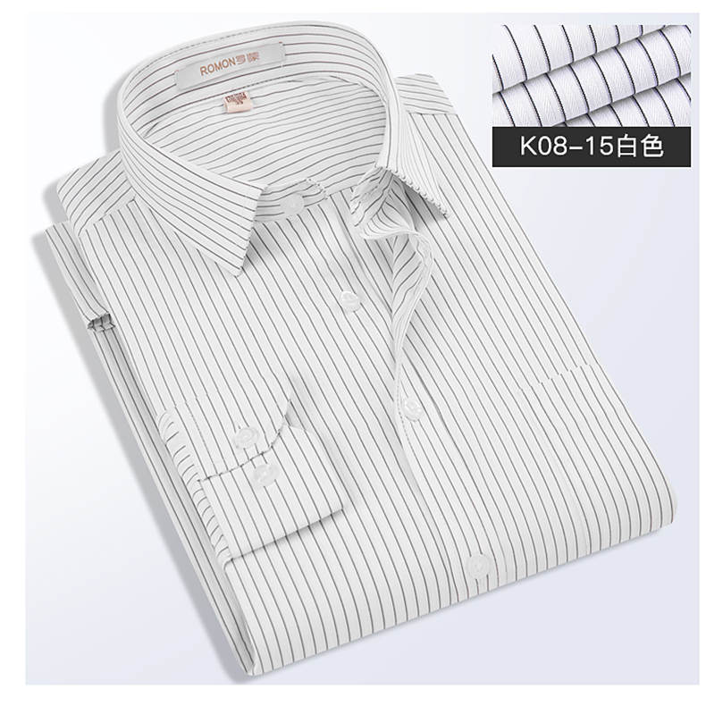 Mới Nam Trắng Dài Tay Chính Thức Sọc Áo Sơ Mi Cotton Thường Ngày Công Sở Áo Sơ Mi Nam Quần Áo