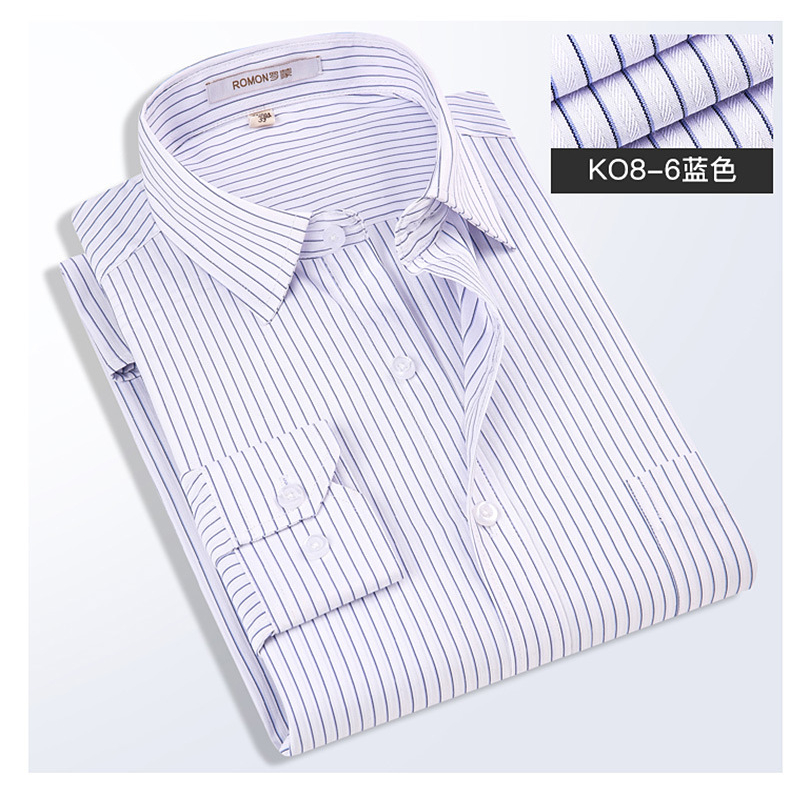 Mới Nam Trắng Dài Tay Chính Thức Sọc Áo Sơ Mi Cotton Thường Ngày Công Sở Áo Sơ Mi Nam Quần Áo
