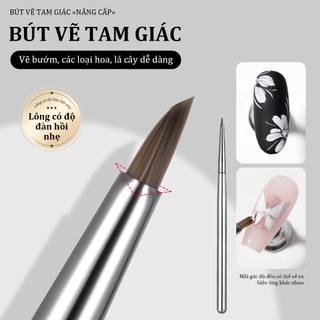 Miss Gooey Cọ vẽ móng hình tam giác được nâng cấp mới với lông mềm mại mượt mà giúp vẽ hoa bướm và các họa tiết trang trí móng khác dễ dàng và nhanh chóng