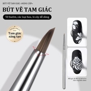 Miss Gooey Cọ vẽ móng hình tam giác được nâng cấp mới với lông mềm mại mượt mà giúp vẽ hoa bướm và các họa tiết trang trí móng khác dễ dàng và nhanh chóng