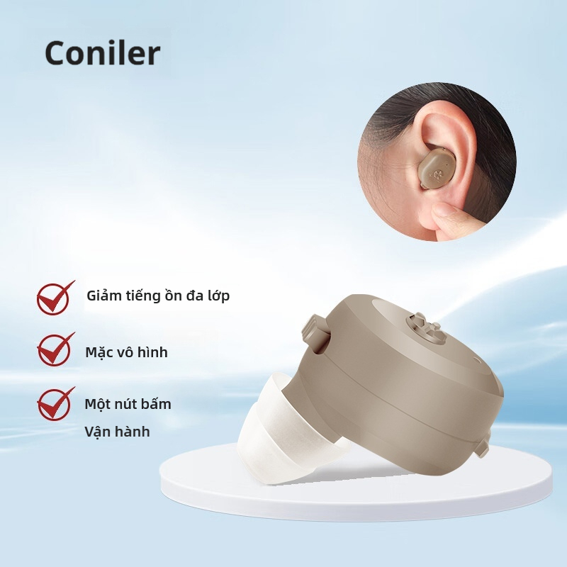 Máy trợ thính có thể sạc lại, bộ khuếch đại thính giác vô hình cho người cao tuổi, điều chỉnh phù hợp