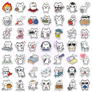 Bộ 50 Dễ Thương Pokky Mèo Dán Kawaii Mèo Meme Graffiti Đề Can Hành Lý Laptop Xe DIY Miếng Dán
