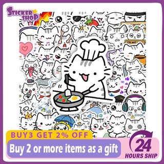 Bộ 50 Dễ Thương Pokky Mèo Dán Kawaii Mèo Meme Graffiti Đề Can Hành Lý Laptop Xe DIY Miếng Dán