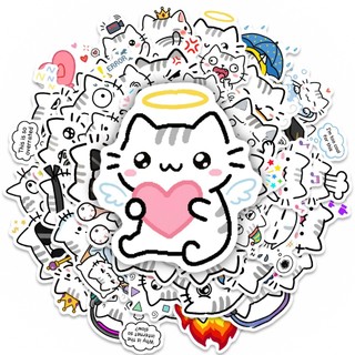 Bộ 50 Dễ Thương Pokky Mèo Dán Kawaii Mèo Meme Graffiti Đề Can Hành Lý Laptop Xe DIY Miếng Dán