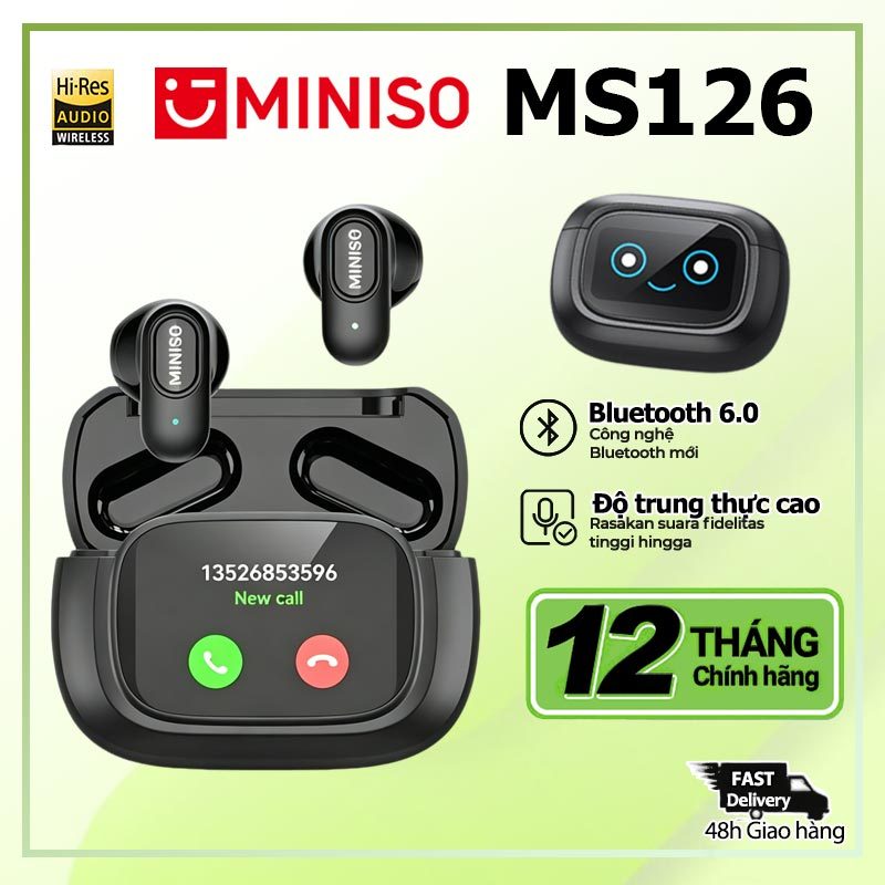MINISO MS126 Tai nghe phiên dịch Bluetooth 6.0 Kẹp Hỗ trợ dịch thuật đa ngôn ngữ tai Màn hình LED cảm ứng Có chức năng chống ồn chủ động