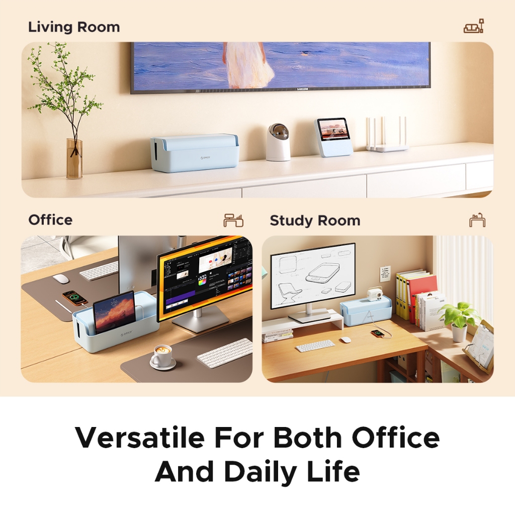 ORICO PB03 Hộp sắp xếp/lưu trữ dây siêu lớn, hộp phân loại ổ cắm điện, cáp máy tính
