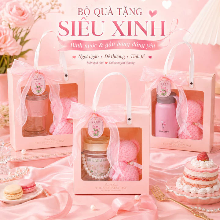 Kèm theo Hộp Quà Tặng Thiết Thực Quà Tặng Nhỏ Quà Tặng Sinh Nhật Nữ Túi Tote Mở Sự Kiện Dễ Dàng-