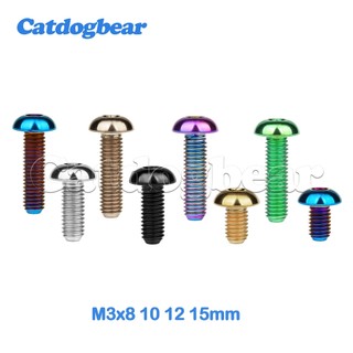 Catdogbear Titanium M3 Bolt Ổ cắm lục giác nửa đầu tròn (Allen) Vít cho xe đạp