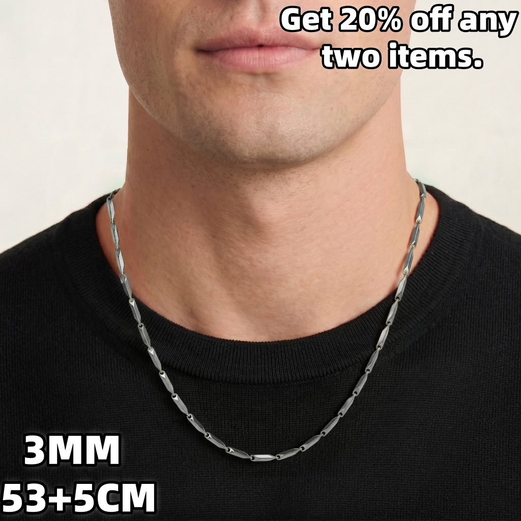Sơn Tùng M-TP Style - 2026 Vòng tay Titan SAZ thời trang Unisex mới dành cho nam và nữ Vòng tay nghiêng cá tính cơ bản - Vòng tay dây chuyền được đánh bóng-gunzai