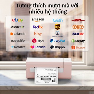 Máy in nhiệt FlashLabel (Khổ A6) kết nối Bluetooth In Đơn Hàng bằng Điện Thoại, sàn TMĐT, Tem, Mã Vạch,