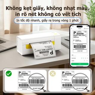 Máy in nhiệt FlashLabel (Khổ A6) kết nối Bluetooth In Đơn Hàng bằng Điện Thoại sàn TMĐT Tem Mã Vạch