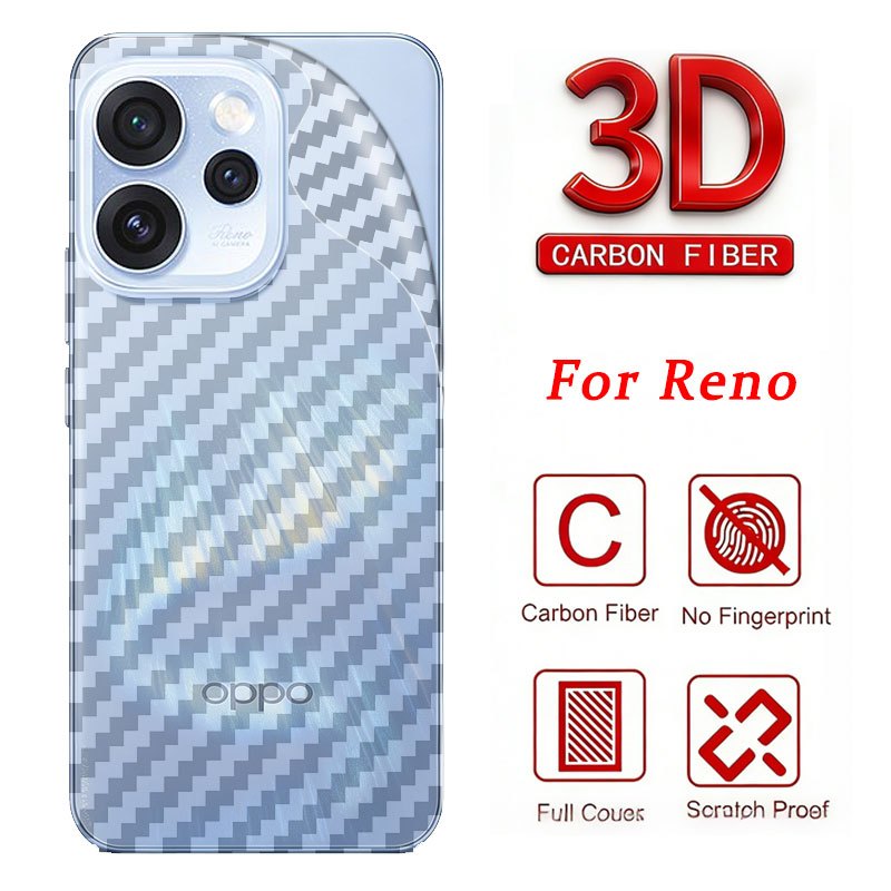 Miếng Dán Mặt Sau Điện Thoại Bằng Sợi Carbon 3D Cho OPPO Reno 15 15F 14 14F 13F 13 12 12F 11F 11 10 8T 8Z 8 7Z Find X9 X8 Pro Plus 5G 4G 2026