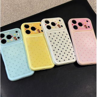 Dễ Thương Caroom Gấu Ống Kính Máy Ảnh Sóng Điểm Acrylic Ốp Lưng Điện Thoại iPhone 17Promax 17Pro 13 14 15 16 Pro Max Chống Sốc Nữ Điện Thoại Di Động