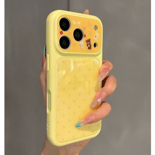 Dễ Thương Caroom Gấu Ống Kính Máy Ảnh Sóng Điểm Acrylic Ốp Lưng Điện Thoại iPhone 17Promax 17Pro 13 14 15 16 Pro Max Chống Sốc Nữ Điện Thoại Di Động