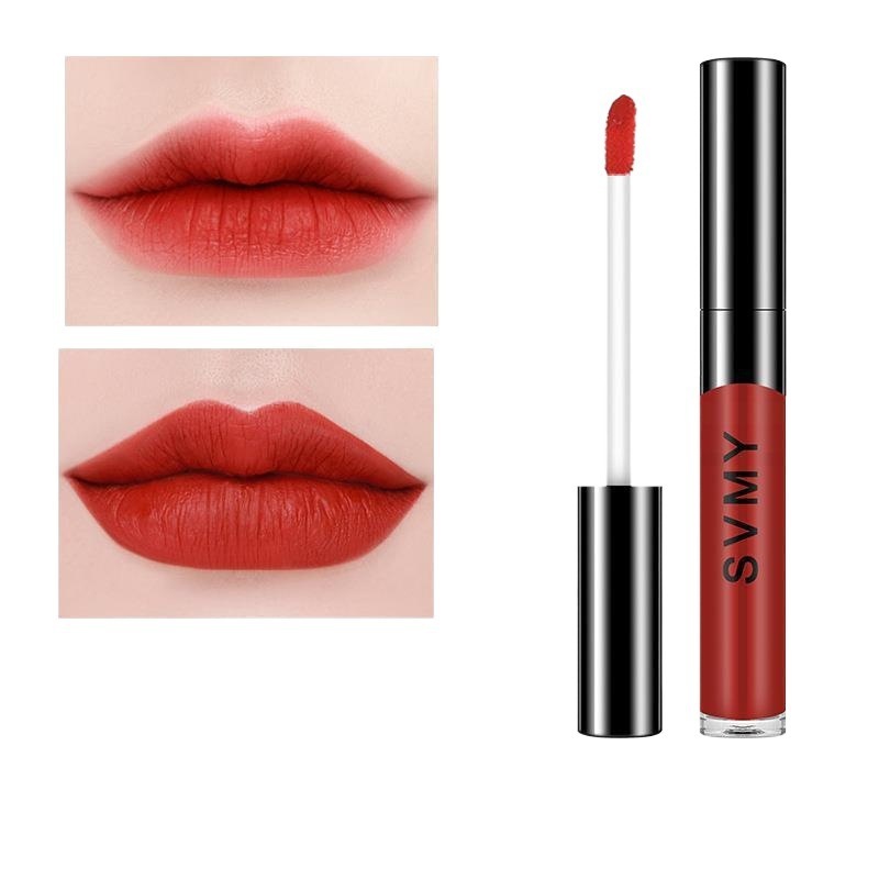 SVMY Velvet Lip Glaze Phát triển một màu sắc cảm ứng Khóa màu lâu trôi Cốc chống dính Chống phai mờ Matte Lip Gloss Học sinh Chea
