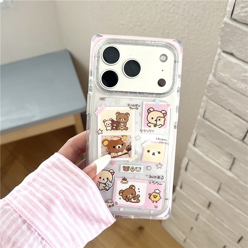IPhone 17 Pro max Hoa văn hình gấu thư giãn TPU materia IMD xử lý Vỏ điện thoại