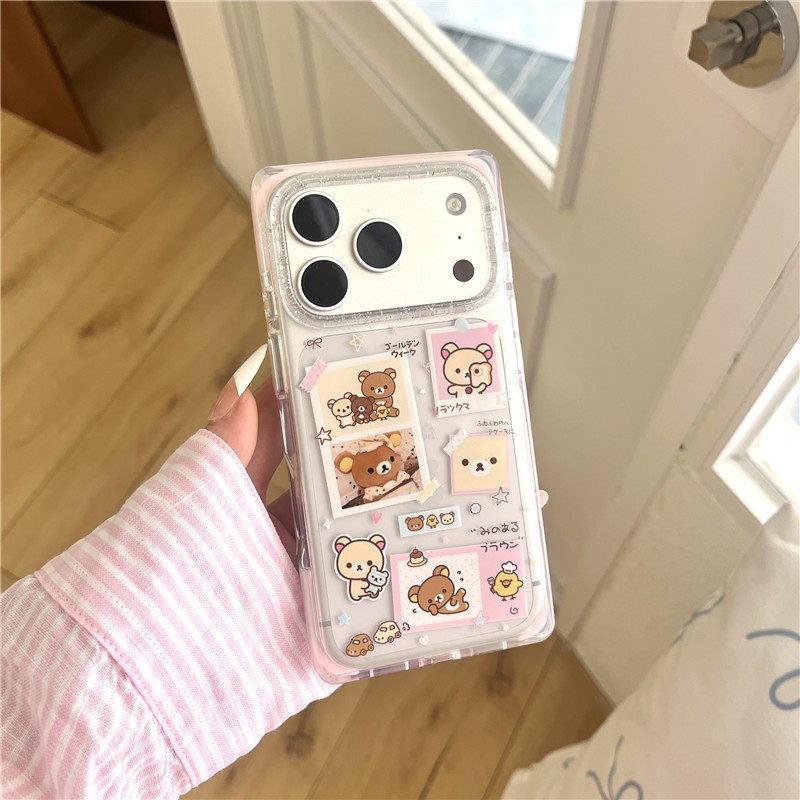 IPhone 17 Pro max Hoa văn hình gấu thư giãn TPU materia IMD xử lý Vỏ điện thoại