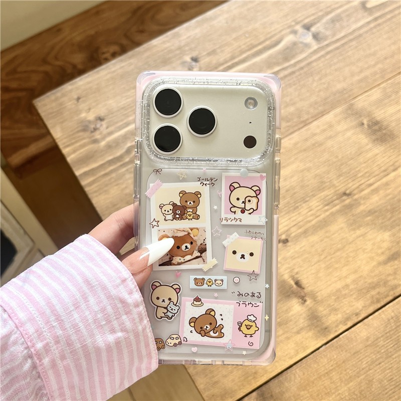 IPhone 17 Pro max Hoa văn hình gấu thư giãn TPU materia IMD xử lý Vỏ điện thoại
