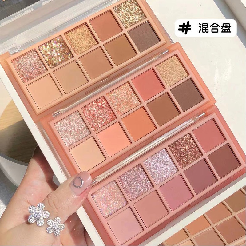Palette Mắt Sweet Mint 10 Màu Cho Beginner - Ánh Kim, Glitter, Chất Kem, Matt, Bảng Mắt Ins Đa Năng