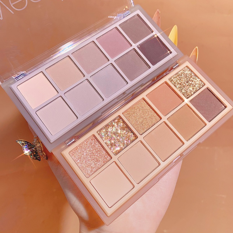 Palette Mắt Sweet Mint 10 Màu Cho Beginner - Ánh Kim, Glitter, Chất Kem, Matt, Bảng Mắt Ins Đa Năng