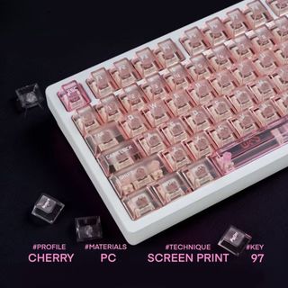Misty Transparent Keycaps PC Dye-sub Cherry Profile Keycap Custom Keycaps Tương thích với Cherry Gateron MX Switch