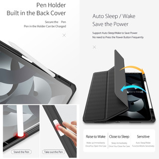 DUX DUCIS TOBY Sarung Tablet untuk iPad Pro 13 11 12.9 / Air 11 13 5 4 Mini 7 6 10 9 8 7 9.7 Vỏ TPU da thông minh