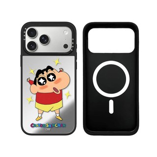Không Dây Từ Tính Cho iPhone 17 16 15 14 13 Pro Max Plus Anime Crayon Cạnh Đen Cứng Ốp điện thoại Khắc Logo