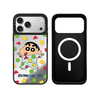 Không Dây Từ Tính Cho iPhone 17 16 15 14 13 Pro Max Plus Anime Crayon Cạnh Đen Cứng Ốp điện thoại Khắc Logo
