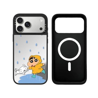 Không Dây Từ Tính Cho iPhone 17 16 15 14 13 Pro Max Plus Anime Crayon Cạnh Đen Cứng Ốp điện thoại Khắc Logo