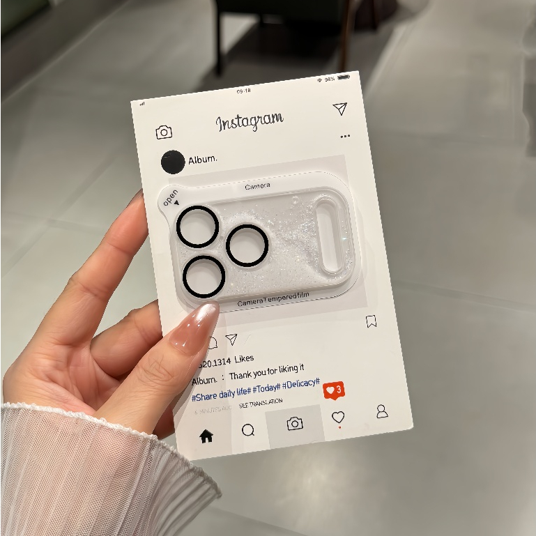2 miếng Miếng dán ống kính lấp lánh iPhone 17 Pro Max, nhiều màu gradient giá siêu tốt