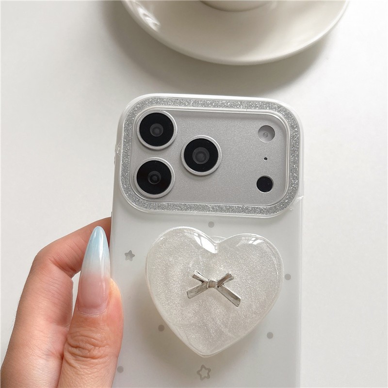 Ốp điện thoại iPhone 17 Pro max Sparkle nơ tie họa tiết TPU materia IMD