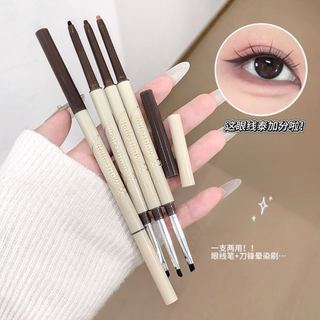 Kakashow Bút kẻ mắt hai đầu Gel Bút chì 2 trong 1 có bàn chải Chống thấm nước Chống nhòe lâu trôi cho Aegyo Sal Lower Lash Line Thân thiện với người mới bắt đầu NO.C680