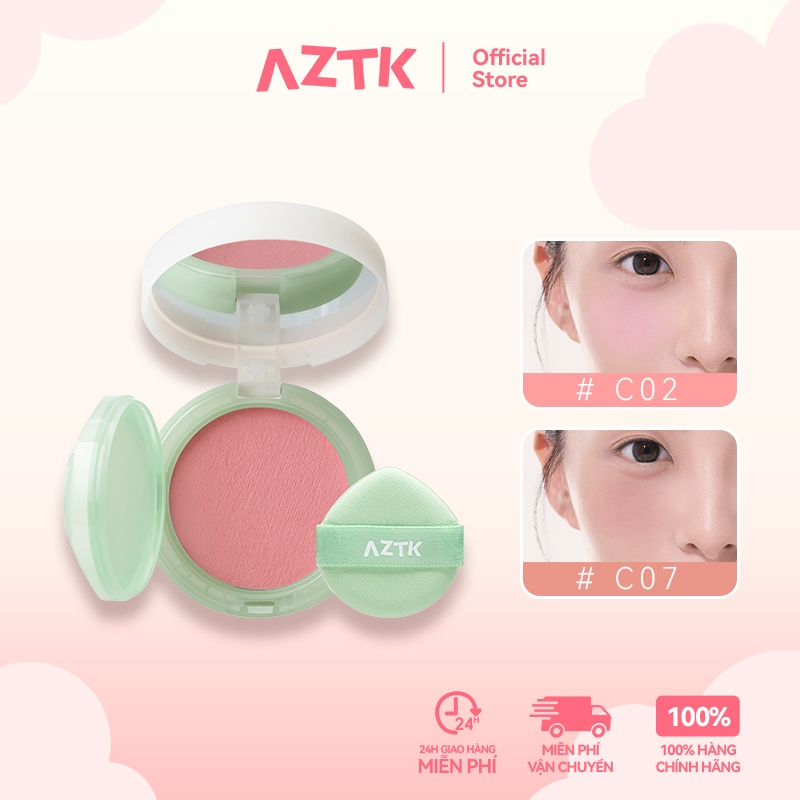 AZTK Má Hồng Kem Tự Nhiên Không Thấm Nước Lâu Trôi Kem Mềm 4g